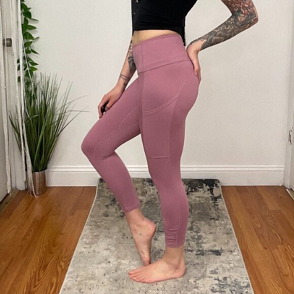 Free People Movement Crop Leggings Stretch Waist Pockets Size S Purple - Picture 5 of 10
